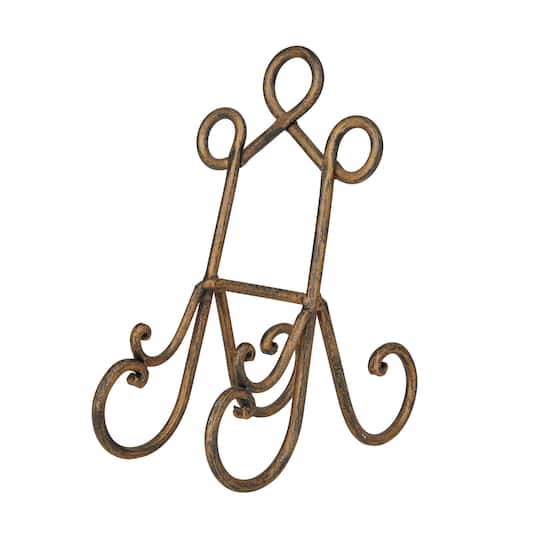 9" Brown Metal Traditional Easel
